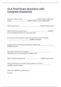 CLA Final Exam Questions with Complete Solutions