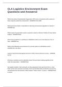 CLA Logistics Environment Exam Questions and Answers