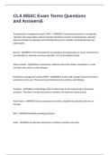 CLA MSSC Exam Terms Questions and Answers