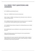 CLA MSSC TEST QUESTIONS AND ANSWERS
