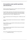 CLA practice exam quizlet questions and answers
