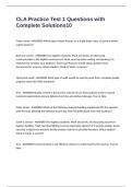CLA Practice Test 1 Questions with Complete Solutions