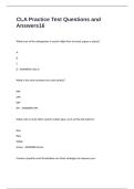 CLA Practice Test Questions and Answers