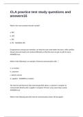 CLA practice test study questions and answers