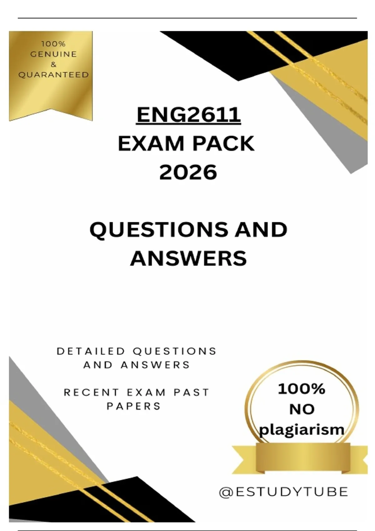 Exam Pack Examples ENG2611 EXAM PACK 2026 - DETAILED QUESTIONS AND ANSWERS - ENG2611 EXAM ...