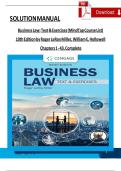 Solution Manual for Business Law&colon; Text & Exercises 10th Edition &vert; Roger LeRoy Miller