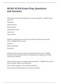 NCSO ACSA Exam Prep Questions and Answers