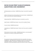 NCSO EXAM PREP SASKATCHEWAN QUESTIONS AND ANSWERS
