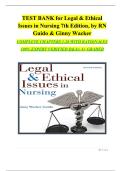 Legal & Ethical Issues in Nursing&comma; 7th Edition &mdash; Test Bank &lpar;Ginny Wacker Guido&rpar;