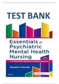 Test Bank for Essentials of Psychiatric Mental Health Nursing&colon; A Communication Approach to Evidence-Based Care 3rd Edition by Elizabeth M&period; Varcarolis 9780323389655 Chapter 1-28 &vert; Complete Guide A&plus;