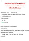 ATI Pharmacology Proctored Final Exam  &lpar;Latest 2025&sol;2026 Update&rpar; Complete Questions and Guide Answers&comma; 100&percnt; Verified Graded A&plus;