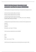 NCM 119 Reviewer Question and answers verified to pass 2025&sol;2026