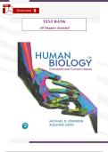 Test Bank for Human Biology&colon; Concepts and Current Issues&comma; 9th Edition by Michael Johnson &ndash; Complete Chapters 1&ndash;24 &vert; A&plus; Guide
