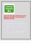 Alpha Phi Alpha Risk Management Exam  Questions with 100&percnt; Correct Answers &vert;  Updated & Verified 