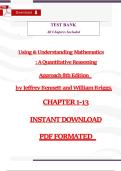 Test Bank for Using & Understanding Mathematics&colon; A Quantitative Reasoning Approach&comma; 8th Edition by Jeffrey O&period; Bennett &ndash; Complete Chapters