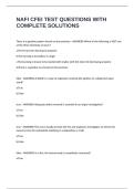 NAFI CFEI TEST QUESTIONS WITH COMPLETE SOLUTIONS
