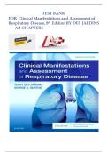 Latest TEST BANK FOR Clinical Manifestations and Assessment of Respiratory Disease&comma; 8th Edition BY DES JARDINS All CHAPTERS