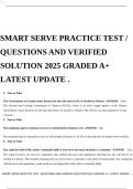 SMART SERVE PRACTICE TEST  QUESTIONS AND VERIFIED SOLUTION 2025 GRADED A LATEST UPDATE &period;