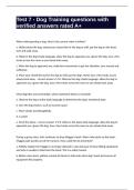 Test 7 - Dog Training questions with verified answers rated A&plus;