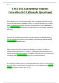 FTCE ESE Exceptional Student Education K-12 &lpar;Sample Questions&rpar;