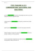 FTCE ENGLISH 6-12 &vert; COMPREHENSIVE QUESTIONS AND SOLUTIONS