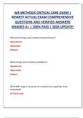 IR METHODS CRITICAL CARE EXAM &vert; NEWEST ACTUAL EXAM COMPREHENSIVE QUESTIONS AND VERIFIED ANSWERS GRADED A&plus; &vert; 100&percnt; PASS &vert; 2026 UPDATE&excl;
