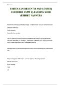 UNITEK LVN DEMENTIA AND LOSSES&vert; CERTIFIED EXAM QUESTIONS WITH VERIFIED ANSWERS