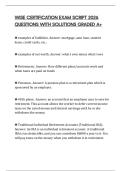 WISE CERTIFICATION EXAM SCRIPT 2026 QUESTIONS WITH SOLUTIONS GRADED A&plus;