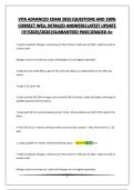 VITA ADVANCED EXAM 2025&vert;QUESTIONS AND 100&percnt; CORRECT WELL DETAILED ANSWERS&vert;LATEST UPDATE &excl;&excl;&excl;&excl;&excl;&excl;2025&sol;2026&vert;GUARANTEED PASS&vert;GRADED A&plus;