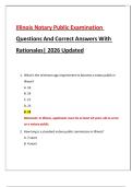Illinois Notary Public Examination Questions And Correct Answers With Rationales&vert; 2026 Updated