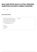 BUAL 2650 GUPTA EXAM 2 ACTUAL 2025&sol;2026 QUESTIONS AND 100&percnt; CORRECT ANSWERS