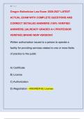 Oregon Esthetician Law Exam  2026-2027 LATEST  ACTUAL EXAM WITH COMPLETE QUESTIONS AND  CORRECT DETAILED ANSWERS &lpar;100&percnt; VERIFIED  ANSWERS&rpar; &vert;&vert;ALREADY GRADED A&plus;&vert; PROFESSOR  VERIFIED&vert; BRAND NEW VERSION&excl;&excl;