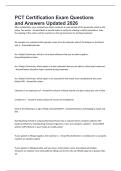 PCT Certification Exam Questions and Answers Updated 2026