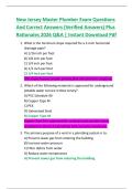 New Jersey Master Plumber Exam Questions  And Correct Answers &lpar;Verified Answers&rpar; Plus  Rationales 2026 Q&A &vert; Instant Download Pdf 