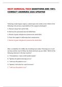 NCCT SURGICAL TECH QUESTIONS AND 100&percnt; CORRECT ANSWERS&vert; 2026 UPDATED