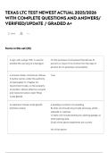 TEXAS LTC TEST NEWEST ACTUAL 2025&sol;2026 WITH COMPLETE QUESTIONS AND ANSWERS&sol; VERIFIED&sol;UPDATE &sol; GRADED A&plus;