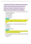 ARKANSAS MASTER PLUMBER EXAM NEWEST  UPDATE 2026 VERSION 100 QUESTIONS &  DETAILED CORRECT ANSWERS GRADE A&plus;  &lpar;100&percnt; SUCCESS&rpar; BRAND NEW VERSION&excl;&excl;