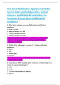 Fire Alarm Notification Appliances Installer  Level 1 Exam Verified Questions&comma; Correct  Answers&comma; and Detailed Explanations for  Computer Science Students&vert;&vert;Already  Graded A&plus; 
