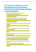 Fire Alarm System Maintenance Level 1  Exam Questions And Correct Answers  &lpar;Verified Answers&rpar; Plus Rationales 2026 Q&A  &vert; Instant Download Pdf