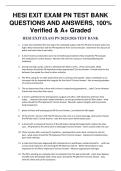 HESI EXIT EXAM PN TEST BANK QUESTIONS AND ANSWERS&comma; 100&percnt; Verified & A&plus; Graded