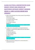 ALASKA ELECTRICAL ADMINISTRATOR EXAM  NEWEST UPDATE 2026 VERSION 100  QUESTIONS & DETAILED CORRECT ANSWERS  GRADE A&plus; &lpar;100&percnt; SUCCESS&rpar; BRAND NEW  VERSION&excl;&excl;  