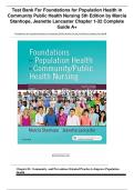 Test Bank For Foundations for Population Health in Community Public Health Nursing 5th Edition by Marcia Stanhope&comma; Jeanette Lancaster Chapter 1-32 Complete Guide A&plus;
