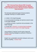 TEFL Universal Exam Newest With Complete  Questions And Correct Detailed Answers &vert;&vert;Verified  Exam&excl;&excl; &lpar;Verified Answers&rpar; &vert;Already Graded A&plus;&vert;&vert;Newest  Exam Version&excl;&excl;&excl;