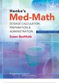 Med-Math&colon; Dosage Calculation&comma; Preparation and Administration &lpar;7th edition&rpar; by Susan Buchholz eBook