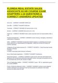 FLORIDA REAL ESTATE SALES ASSOCIATE 63 HR COURSE EXAM CHAPTERS 1-10 QUESTIONS & CORRECT ANSWERS UPDATED