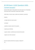 IB 150 Exam 1 UIUC Questions With Correct Answers