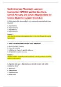 North American Pharmacist Licensure  Examination &lpar;NAPLEX&rpar; Verified Questions&comma;  Correct Answers&comma; and Detailed Explanations for  Science Students&vert;&vert;Already Graded A&plus;