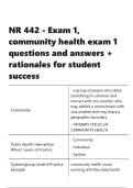 NR 442 - Exam 1&comma; community health exam 1 questions and answers &plus; rationales for student success