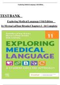 Test Bank for Exploring Medical Language&colon; A Student-Directed Approach&comma; 11th Edition &ndash; Myrna LaFleur Brooks