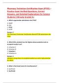 Pharmacy Technician Certification Exam &lpar;PTCE&rpar; &ndash;  Practice Exam Verified Questions&comma; Correct  Answers&comma; and Detailed Explanations for Science  Students&vert;&vert;Already Graded A&plus;